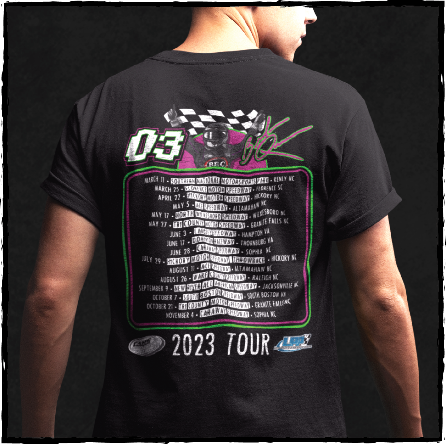 2023 CARS TOUR SCHEDULE SHIRT